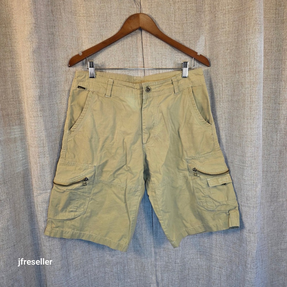 KUHL Ambush Tan Khaki Cargo Shorts Men's 32 Outdoor Hiking Utility Multi-Pocket